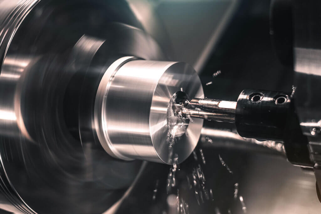 Teil in Drehmaschine